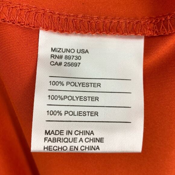 Mizuno Orange Short Sleeve V-Neck shirt Size Large - Picture 7 of 8